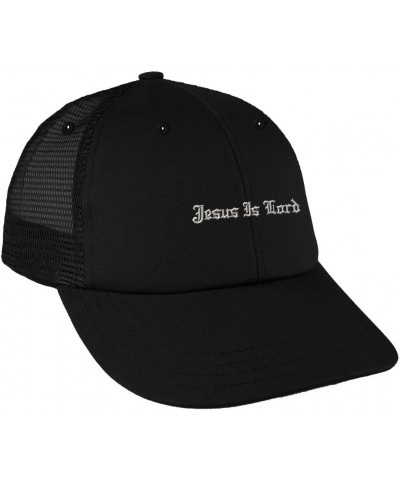 Jesus is Lord Style 2 Embroidery Design Low Crown Mesh Golf Snapback Hat Black $14.21 Baseball Caps