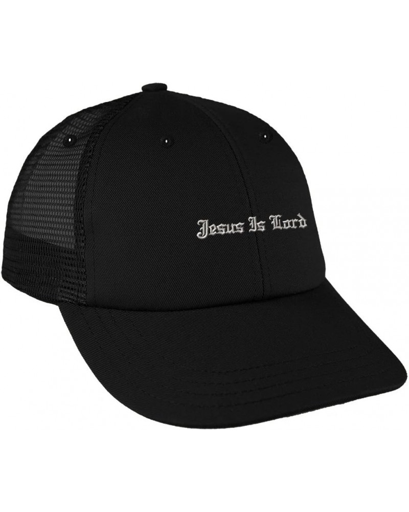 Jesus is Lord Style 2 Embroidery Design Low Crown Mesh Golf Snapback Hat Black $14.21 Baseball Caps