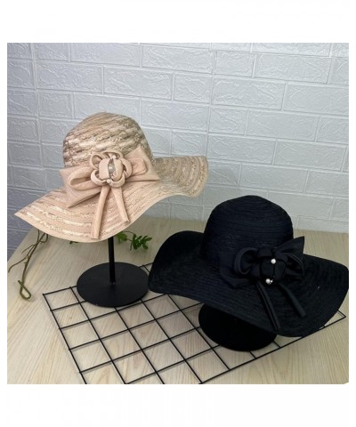 Beach Hats for Women Summer Hat Sun Visor Hats Wide Brim Breathable UV Protection Hats Foldable Straw Travel Hat Black $10.19...