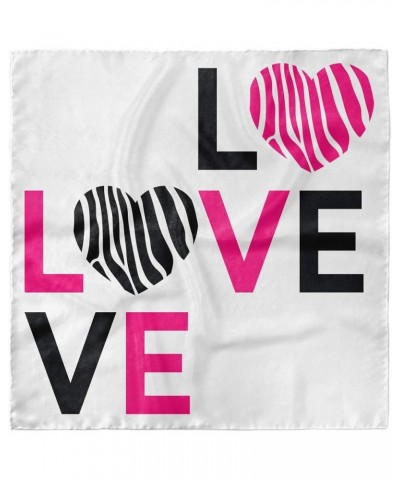 Pink Zebra Head Scarf, Zebra Stripes Hearts, Hair Wrap Pink Black and White $15.50 Scarves