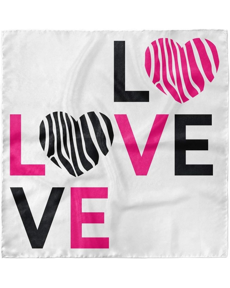 Pink Zebra Head Scarf, Zebra Stripes Hearts, Hair Wrap Pink Black and White $15.50 Scarves