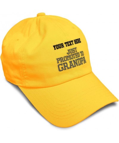 Soft Baseball Cap Just Promoted to Grandpa Embroidery Grandpa Grandfather Cotton Dad Hats for Men & Women Golden Yellow Perso...