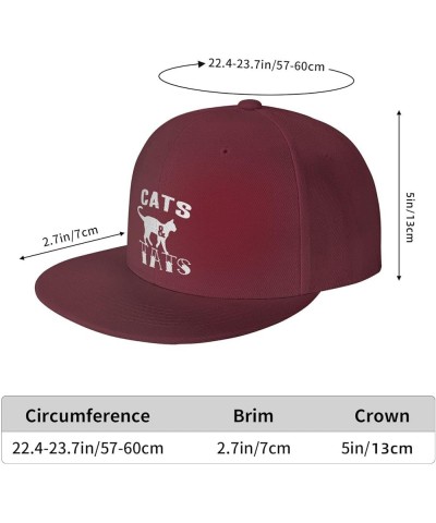 Men Women Adjustable Baseball Caps, Cats and Tats Unisex Plain Hats Vintage Trucker Dad Cap Black Dark Red $11.06 Baseball Caps