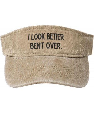 I Look Better Bent Over Sport Sun Visor Hats Cotton Ball Caps Empty Top Baseball Sun Cap for Men Women,Deep Heather Natural $...