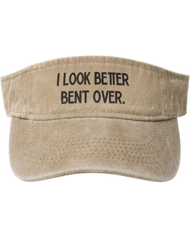 I Look Better Bent Over Sport Sun Visor Hats Cotton Ball Caps Empty Top Baseball Sun Cap for Men Women,Deep Heather Natural $...