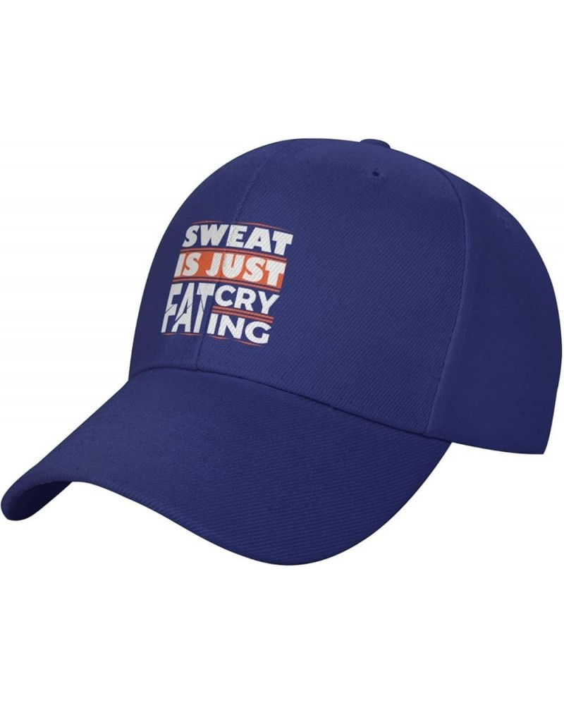 Adjustable Sweat is Just Fat Cry Ing Baseball Cap Women Men Hat Truck Driver Baseball Caps Sun Hats Blue $10.06 Baseball Caps