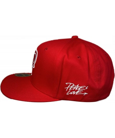 MO RAGZ Red Flat Bill Hat with 3D Peace Sign Logo $18.62 Baseball Caps