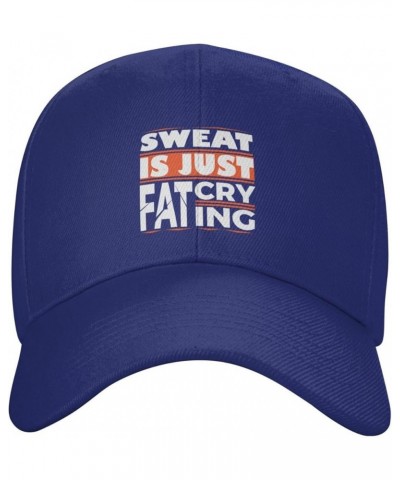 Adjustable Sweat is Just Fat Cry Ing Baseball Cap Women Men Hat Truck Driver Baseball Caps Sun Hats Blue $10.06 Baseball Caps