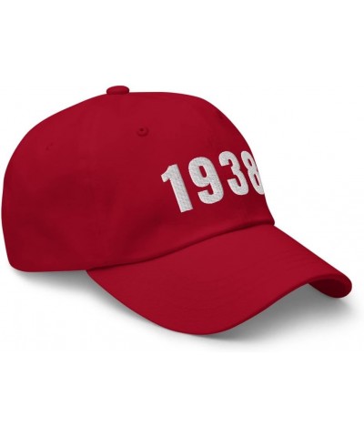 Born in 1938 Hat 1938 Birthday Year 1938 Dad Cap Embroidered Dad Hat Baseball Cap with Adjustable Buckle Strap Cranberry $15....