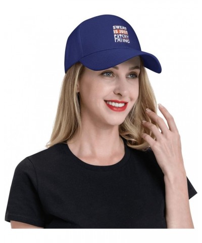 Adjustable Sweat is Just Fat Cry Ing Baseball Cap Women Men Hat Truck Driver Baseball Caps Sun Hats Blue $10.06 Baseball Caps