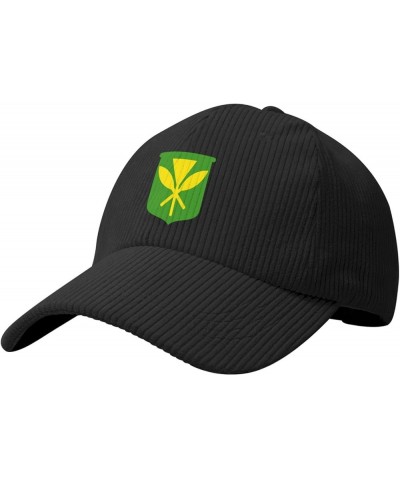 Kanaka Maoli Native Hawaiian Flag Corduroy Baseball Cap Summer Casual Sun Cap for Women Men Black $13.49 Sun Hats