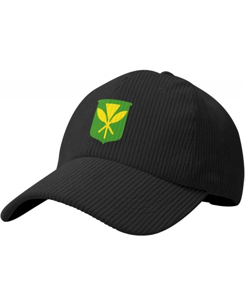 Kanaka Maoli Native Hawaiian Flag Corduroy Baseball Cap Summer Casual Sun Cap for Women Men Black $13.49 Sun Hats