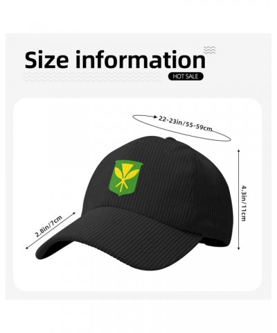 Kanaka Maoli Native Hawaiian Flag Corduroy Baseball Cap Summer Casual Sun Cap for Women Men Black $13.49 Sun Hats