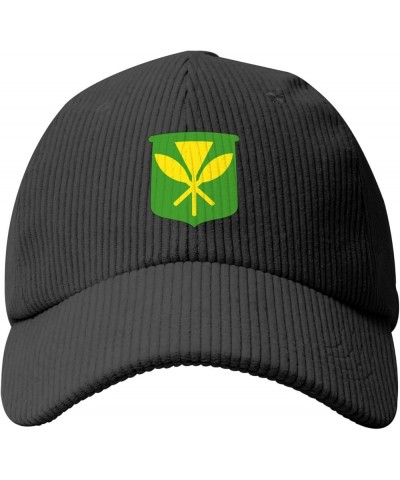 Kanaka Maoli Native Hawaiian Flag Corduroy Baseball Cap Summer Casual Sun Cap for Women Men Black $13.49 Sun Hats