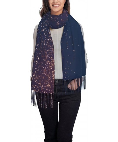 Blue Camouflage Pattern Women Pashmina Scarf Wrap Shawl, Mom Grandma Wife Girlfriend Holiday Gift Navy Blue Sky and Stars $14...