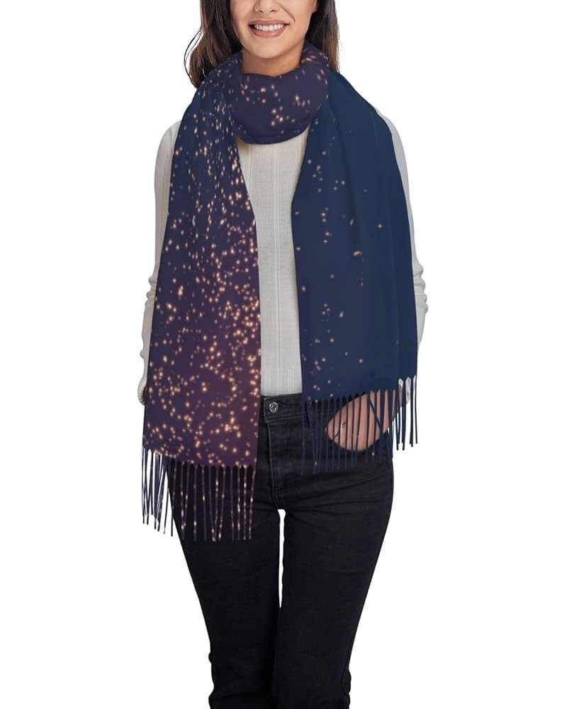 Blue Camouflage Pattern Women Pashmina Scarf Wrap Shawl, Mom Grandma Wife Girlfriend Holiday Gift Navy Blue Sky and Stars $14...