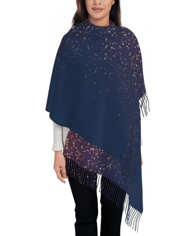 Blue Camouflage Pattern Women Pashmina Scarf Wrap Shawl, Mom Grandma Wife Girlfriend Holiday Gift Navy Blue Sky and Stars $14...