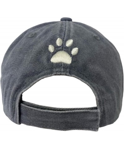 New! Unisex Vintage Cotton Washed Embroidered Baseball Cap Dog Gray Cotton $11.59 Baseball Caps