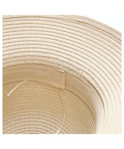 Women Hats for Summer Bow Beach Wide Brim Straw Sun Hat Sun Protection Casual Sun Visor Floppy Hiking Sun Hats Travel Beige $...