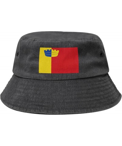 Megen Haren en Macharen vlag Denim Bucket Hat Adult Unisex Fishing Sun Hat Black Black $11.42 Bucket Hats