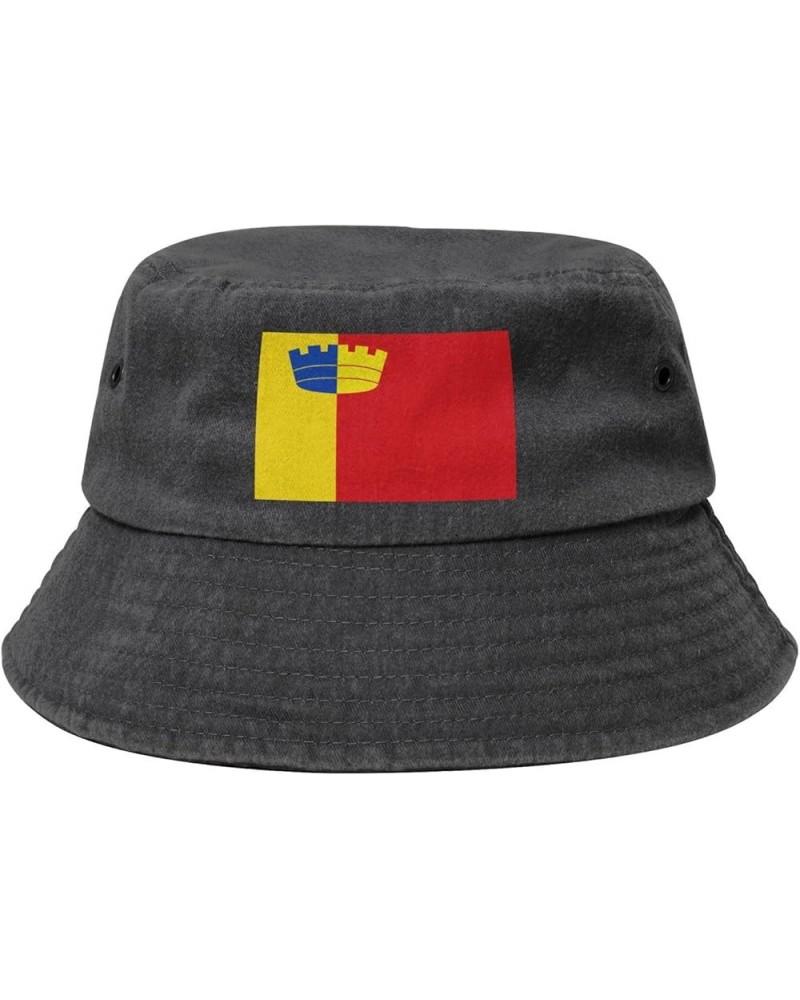 Megen Haren en Macharen vlag Denim Bucket Hat Adult Unisex Fishing Sun Hat Black Black $11.42 Bucket Hats