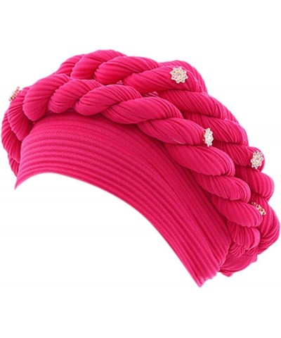 Stretch Turbans for Women Velvet Knot Solid Hijab Headwear Chemo Plated Hair Headwrap Caps Gifts Christmas Hot Pink $6.96 Sku...