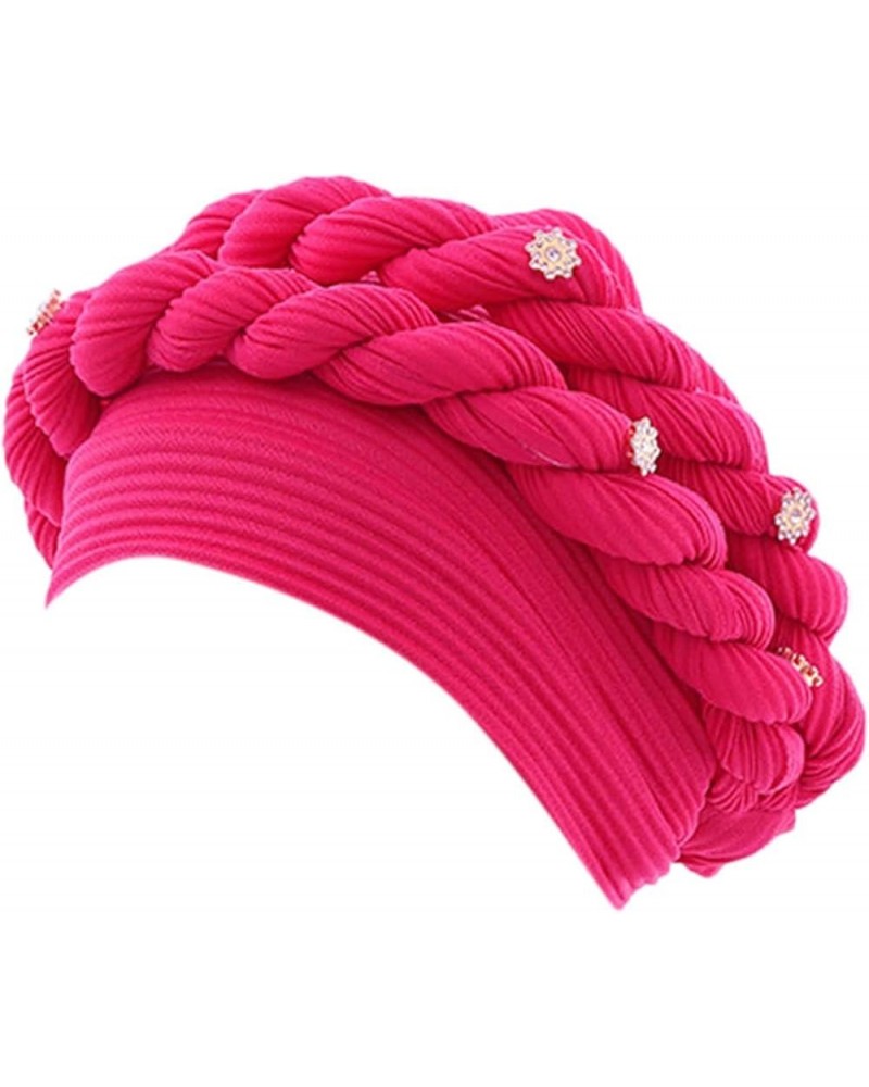 Stretch Turbans for Women Velvet Knot Solid Hijab Headwear Chemo Plated Hair Headwrap Caps Gifts Christmas Hot Pink $6.96 Sku...