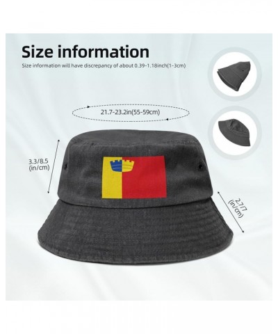 Megen Haren en Macharen vlag Denim Bucket Hat Adult Unisex Fishing Sun Hat Black Black $11.42 Bucket Hats