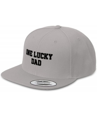 Snapback Hats for Men & Women 1 Lucky Dad Blessed Family A Dad Acrylic Silver Design Only $19.59 Baseball Caps