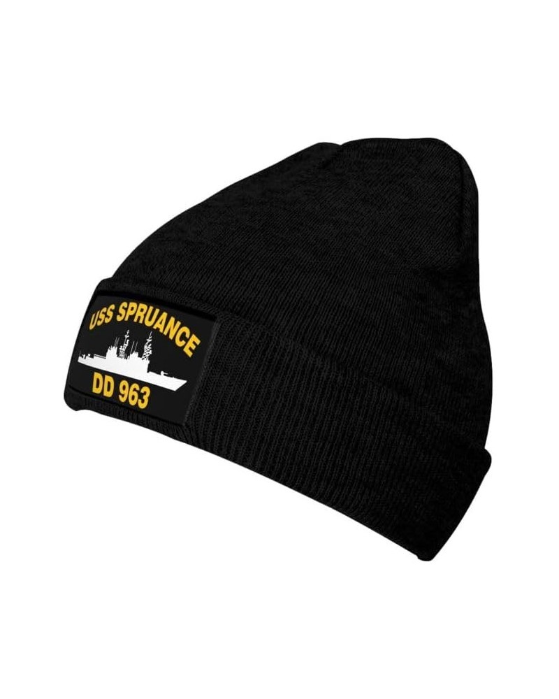 USS Spruance DD 963 Flag-Knit hat Trucker Hats Denim Hats Cowboy Baseball Caps Fisherman's hat Black $14.92 Baseball Caps