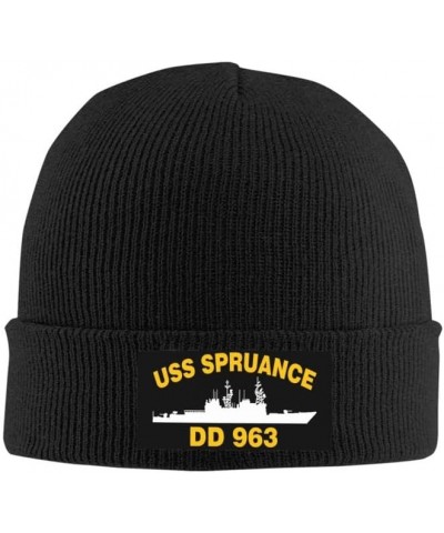 USS Spruance DD 963 Flag-Knit hat Trucker Hats Denim Hats Cowboy Baseball Caps Fisherman's hat Black $14.92 Baseball Caps