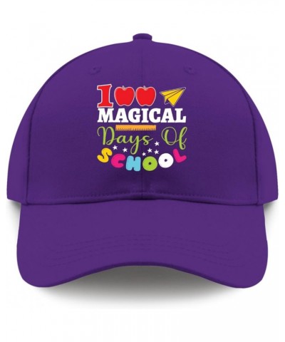 Cowgirl hat Apple 100% Magic Days of School Fishing hat Mens Trucker hat Gifts for Grandma Golf Cap Purple $10.94 Sun Hats