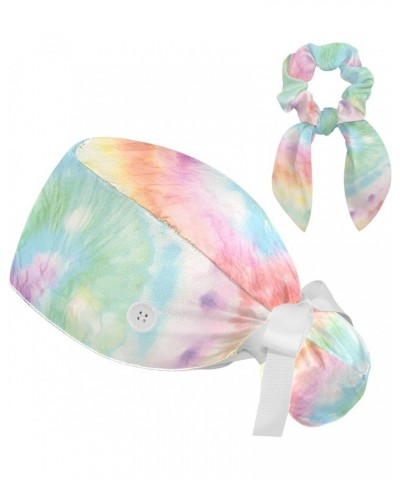 Surgical Scrub Caps Working Head Cover Turquoise Tie Dye Hair Rope Bunny Hair Ribbons for Women Color 2 $10.25 Skullies & Bea...