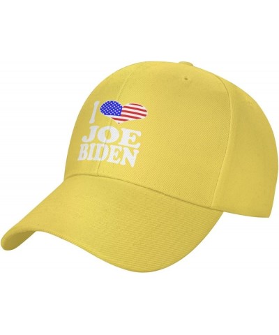 I Love Joe Biden Baseball Cap Outdoor Unisex Comfortable Sports Hat Long Brimmed Caps Yellow $11.42 Baseball Caps