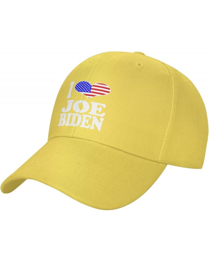 I Love Joe Biden Baseball Cap Outdoor Unisex Comfortable Sports Hat Long Brimmed Caps Yellow $11.42 Baseball Caps