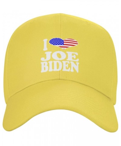 I Love Joe Biden Baseball Cap Outdoor Unisex Comfortable Sports Hat Long Brimmed Caps Yellow $11.42 Baseball Caps