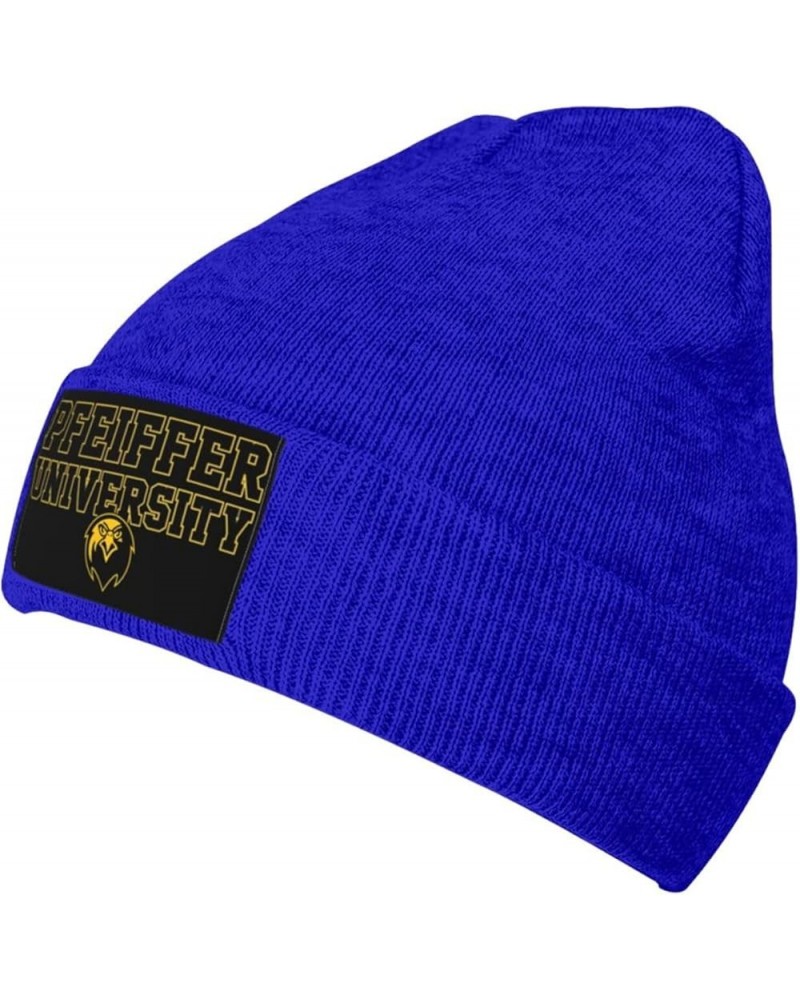 Pfeiffer University Logo Stretch Knit Hat for Men Women Winter Warm Cap Blue $7.08 Skullies & Beanies