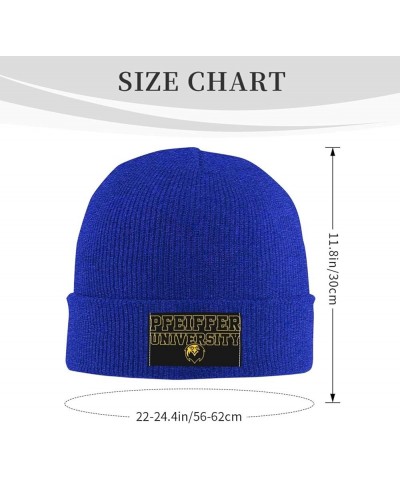 Pfeiffer University Logo Stretch Knit Hat for Men Women Winter Warm Cap Blue $7.08 Skullies & Beanies