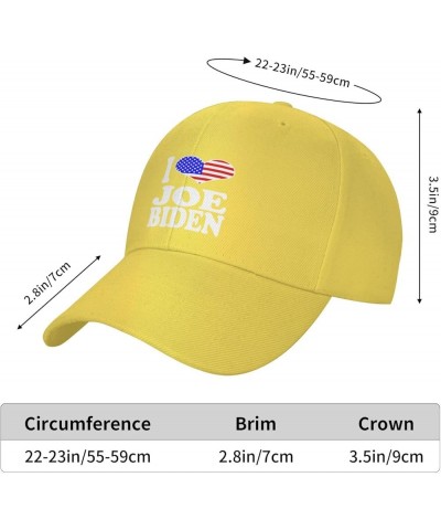 I Love Joe Biden Baseball Cap Outdoor Unisex Comfortable Sports Hat Long Brimmed Caps Yellow $11.42 Baseball Caps