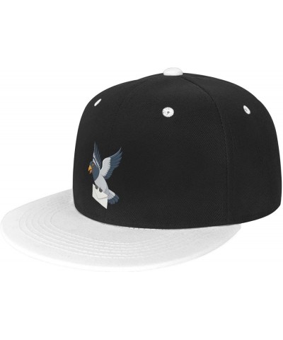 Cute Pigeon Baseball Cap for Men Women Snapback Hat Adjustable Flat Bill Hats White $11.87 Baseball Caps