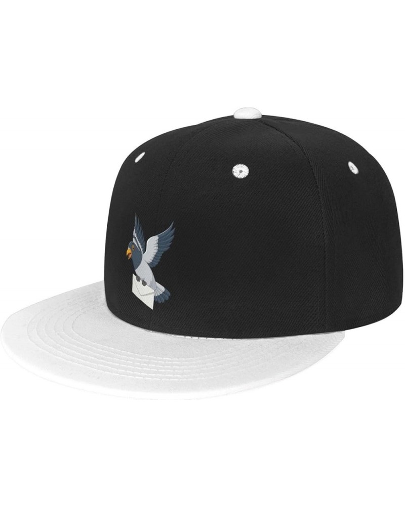 Cute Pigeon Baseball Cap for Men Women Snapback Hat Adjustable Flat Bill Hats White $11.87 Baseball Caps