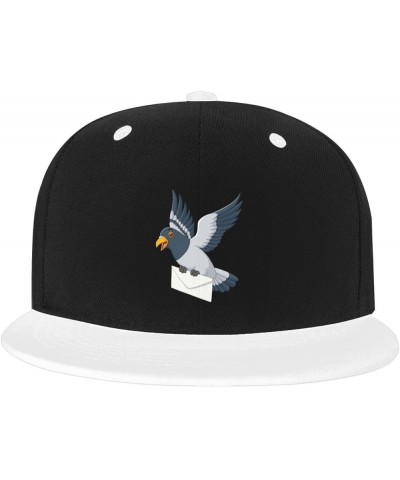 Cute Pigeon Baseball Cap for Men Women Snapback Hat Adjustable Flat Bill Hats White $11.87 Baseball Caps