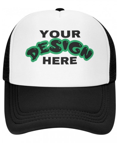 Custom Cap Your Custom Here,Custom Text Caps,Add Your Own Text and Design,Classic Mens Womens Trucker Hats Black $8.47 Baseba...