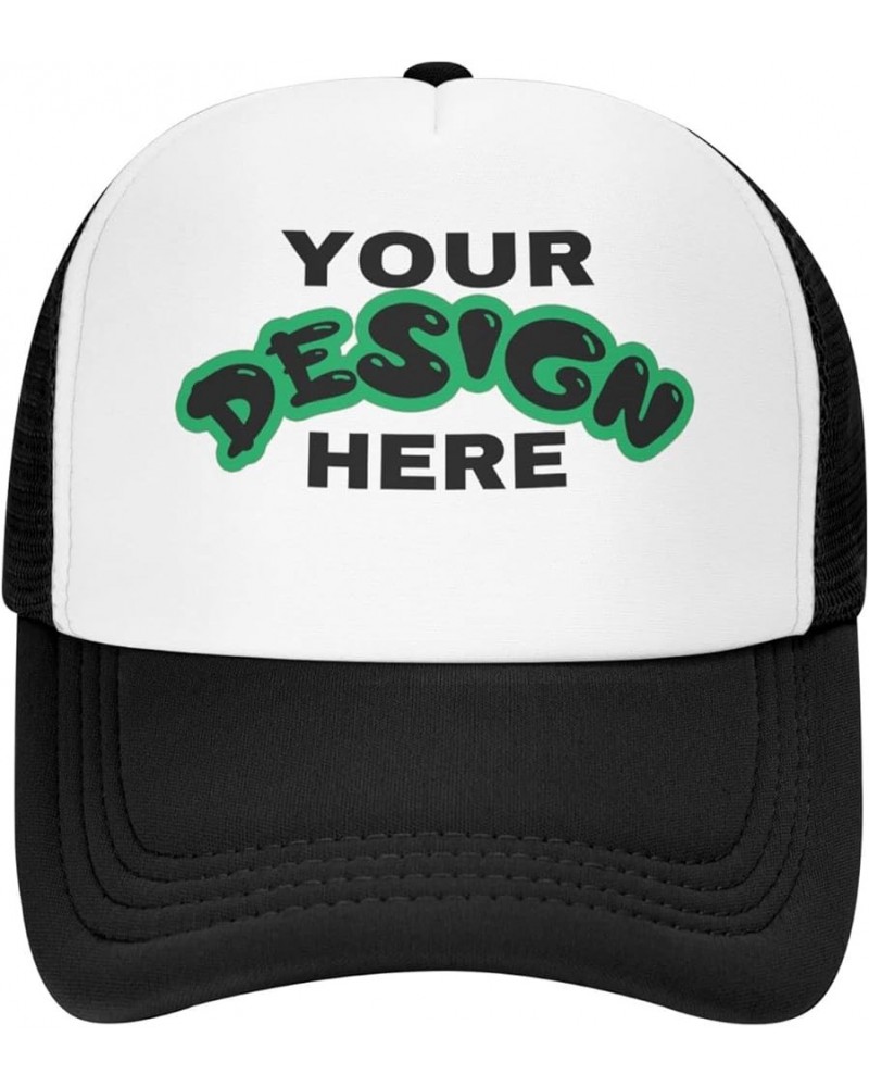 Custom Cap Your Custom Here,Custom Text Caps,Add Your Own Text and Design,Classic Mens Womens Trucker Hats Black $8.47 Baseba...