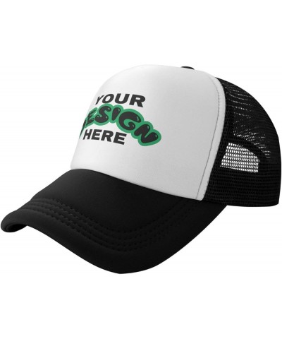 Custom Cap Your Custom Here,Custom Text Caps,Add Your Own Text and Design,Classic Mens Womens Trucker Hats Black $8.47 Baseba...