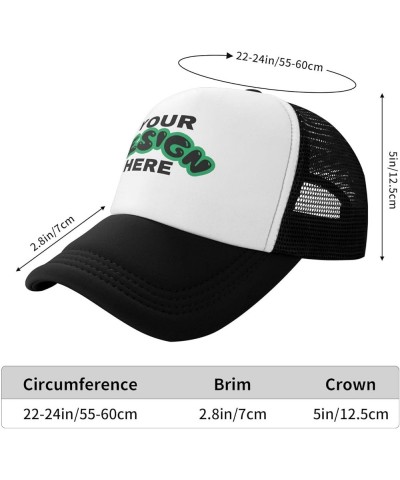 Custom Cap Your Custom Here,Custom Text Caps,Add Your Own Text and Design,Classic Mens Womens Trucker Hats Black $8.47 Baseba...