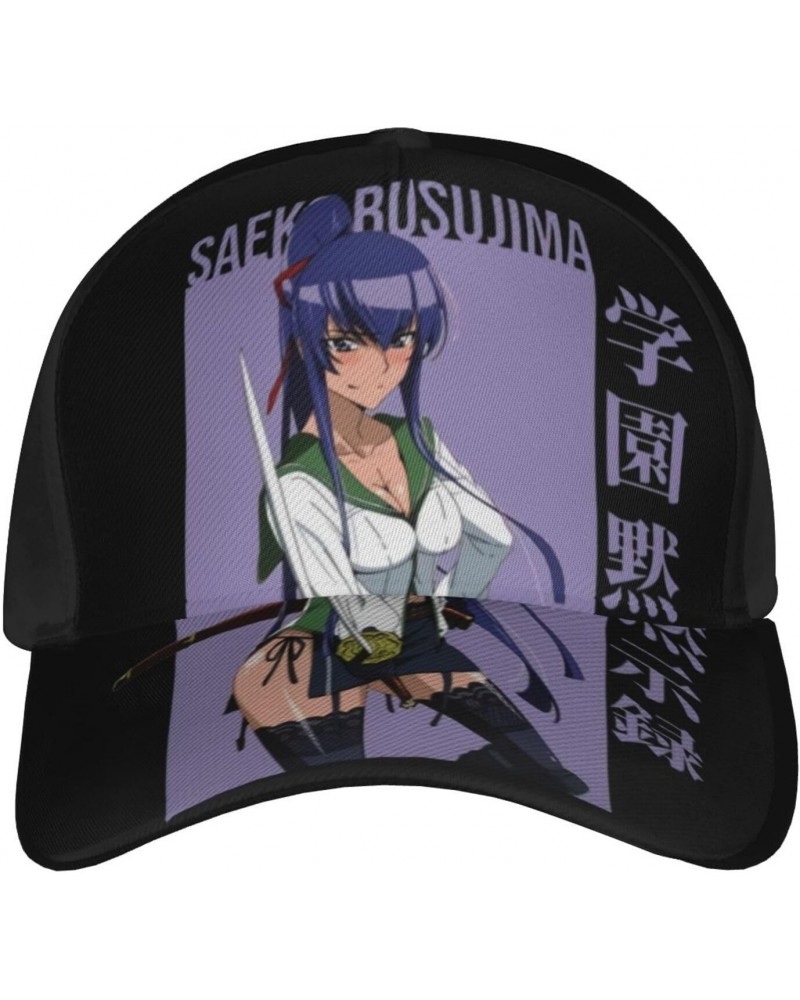 Anime Highschool of The Dead Saeko Busujima Baseball Cap Adjustable Summer Sun Baseball Cap for Mens Womens Black $18.65 Base...