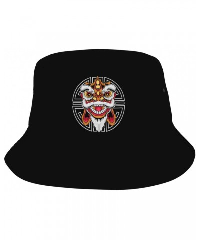 Lion Dance Bucket Hat for Women Men Bucket Hats Summer Sun Hats Beach Travel Fishing Golf Cap $11.74 Bucket Hats