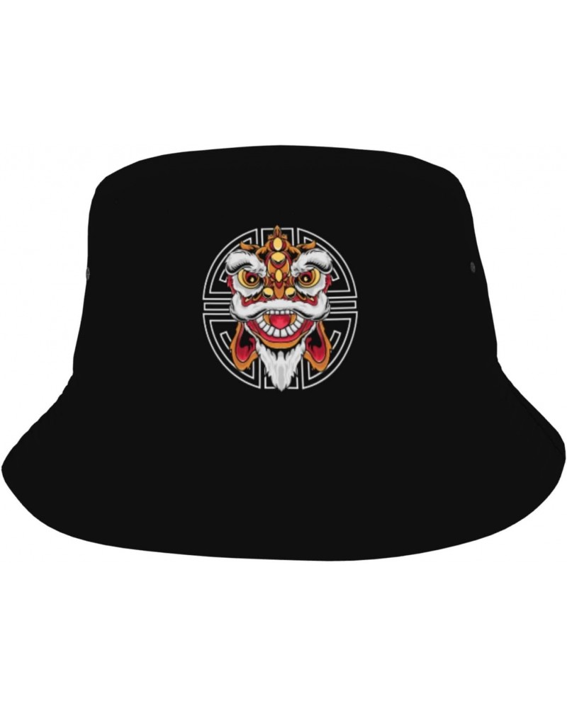 Lion Dance Bucket Hat for Women Men Bucket Hats Summer Sun Hats Beach Travel Fishing Golf Cap $11.74 Bucket Hats