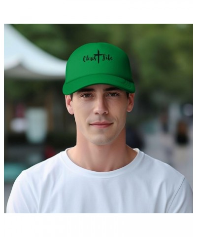 Christ Life, Cross, Christian, Jesus, Believe, God Trucker Hat Mesh Baseball Cap Men Ponytail Hat Women Dad Hat Black Green $...